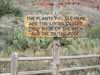 A sign outside Indian Garden decrying careless hikers.