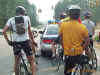 At the front