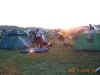 Tent city at sunrise on day two
