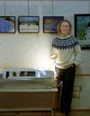 Candace Slack and her paintings.